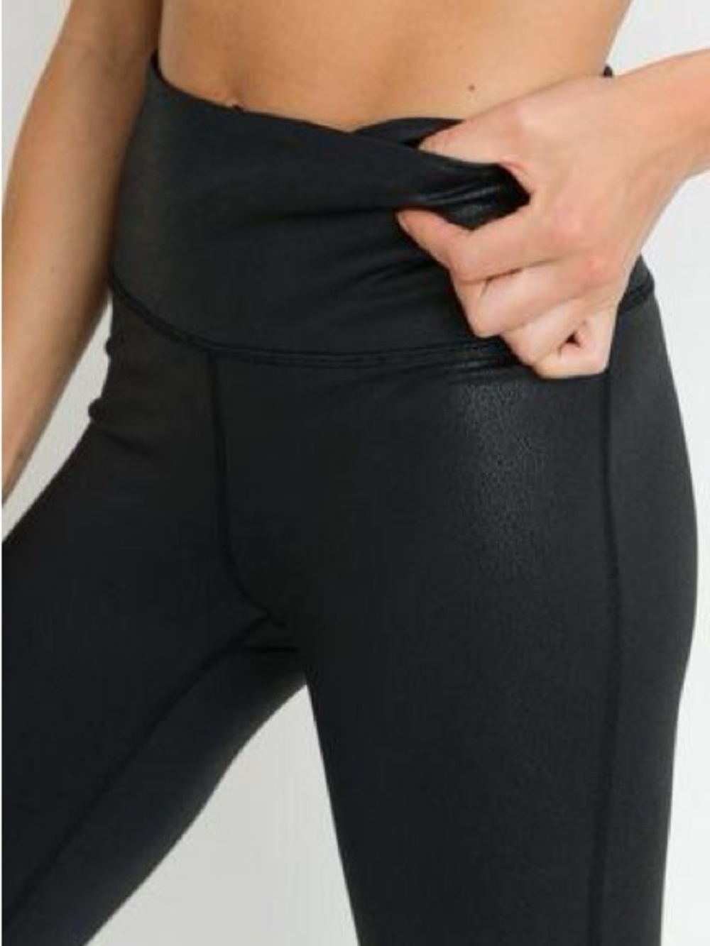 NWT Mono B Black High Rise Foil Pebble Leggings | Size Small - Picture 2 of 4